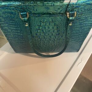 Brahmin turquoise handbag with zipper